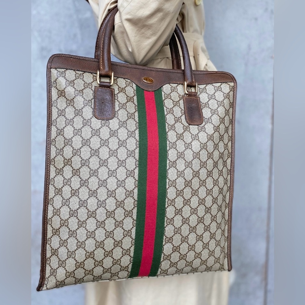 Gucci GG Supreme Ophidia Sherry Line Tote